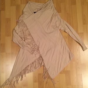 Forever 21 Lightweight fringe wrap cardigan